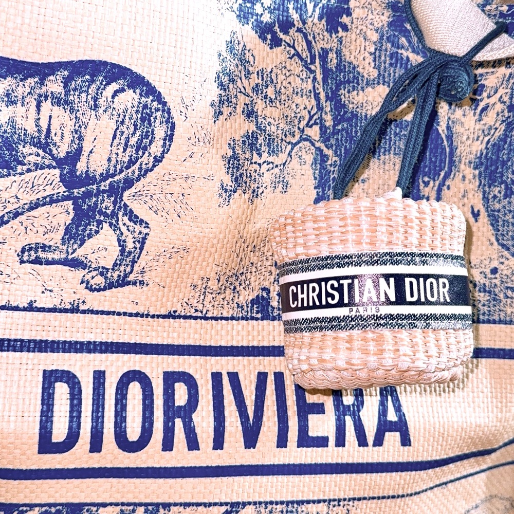 Dior Beauty Mini Straw Drawstring Pouch/ Crossbody/Bag Charm GWP with box